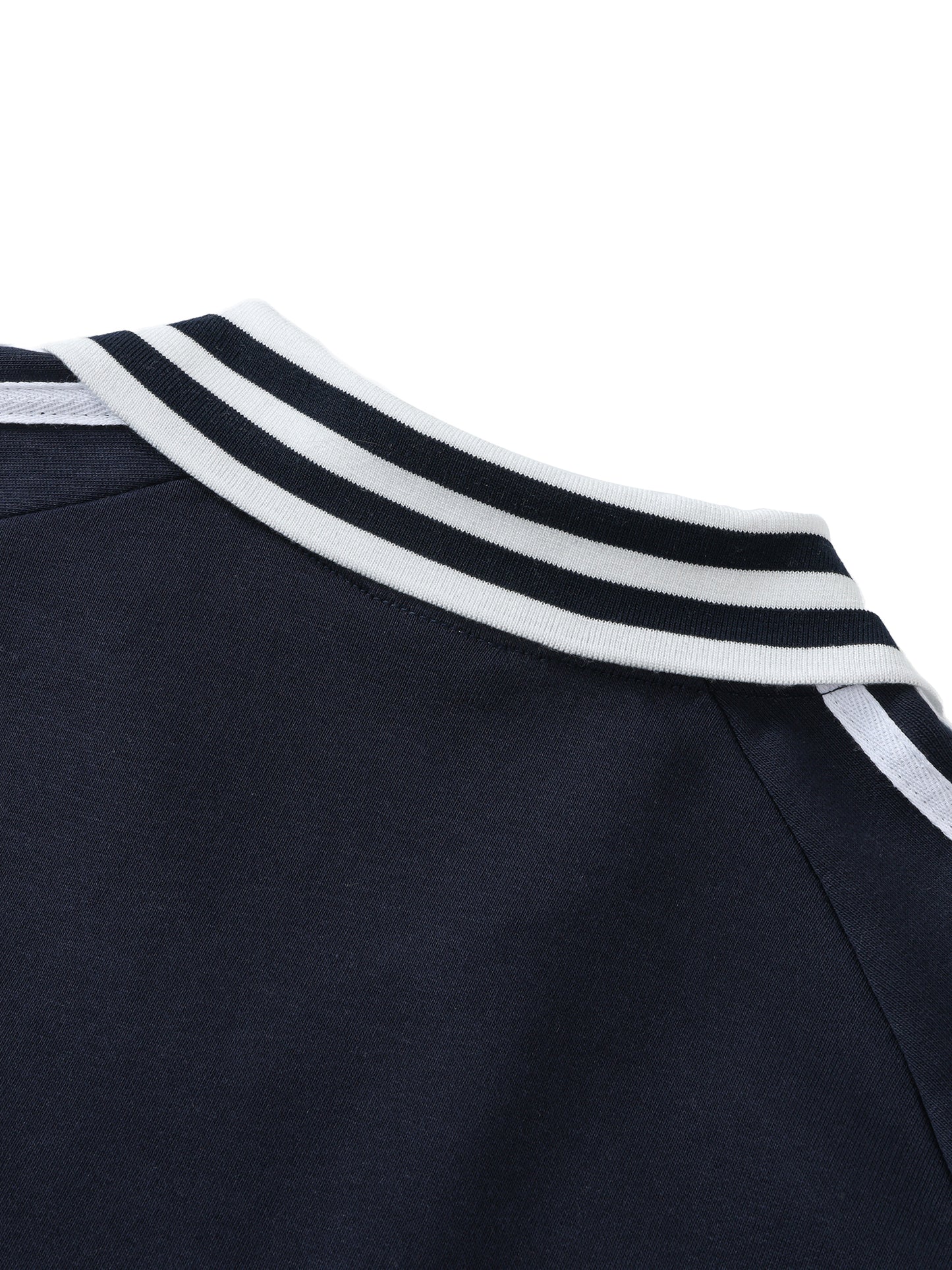 ATTRACTION Contrast Striped Lapel Collar Sweatshirt